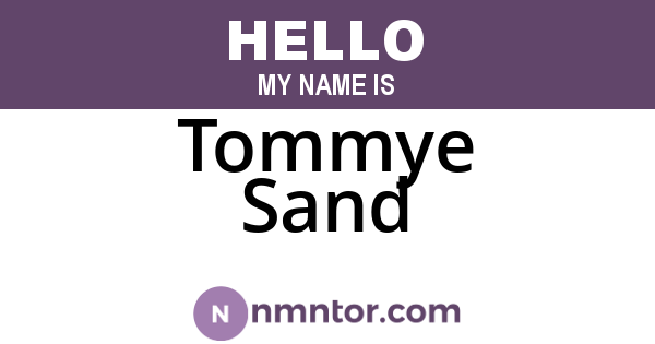 Tommye Sand