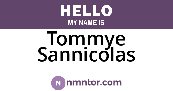 Tommye Sannicolas
