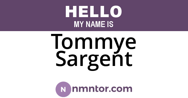 Tommye Sargent