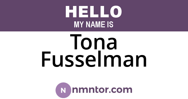 Tona Fusselman