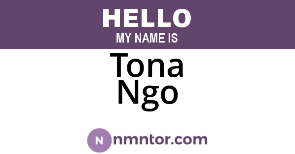 Tona Ngo