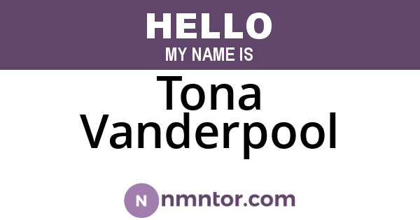 Tona Vanderpool
