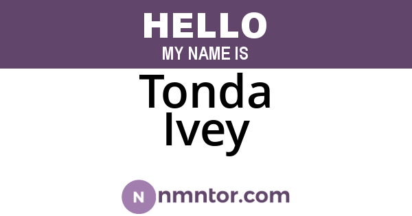 Tonda Ivey