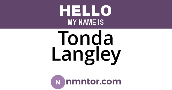 Tonda Langley