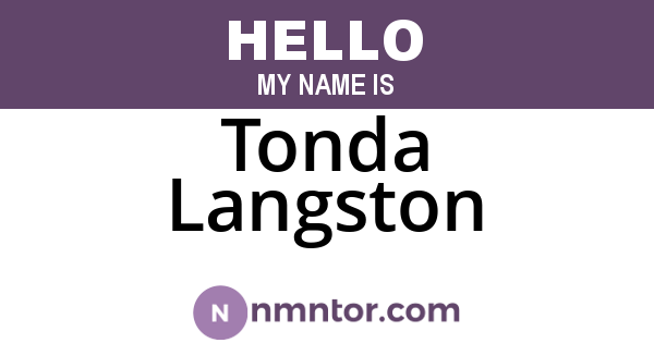 Tonda Langston