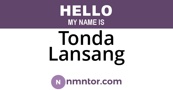 Tonda Lansang