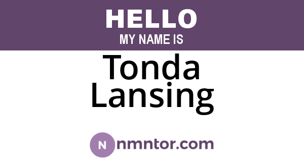Tonda Lansing