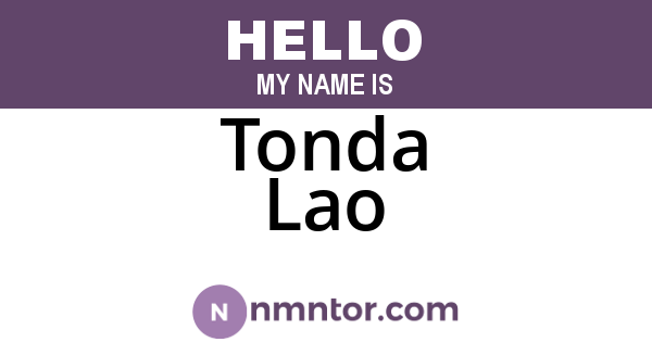Tonda Lao