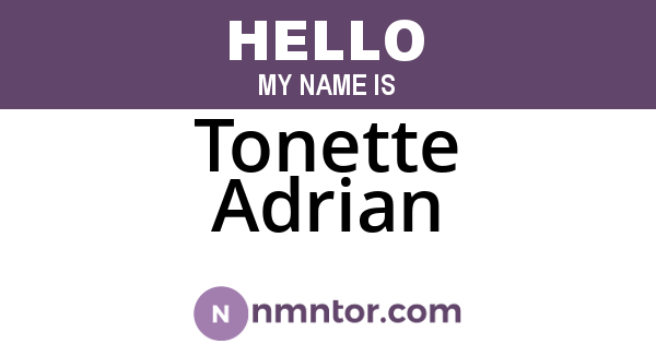 Tonette Adrian
