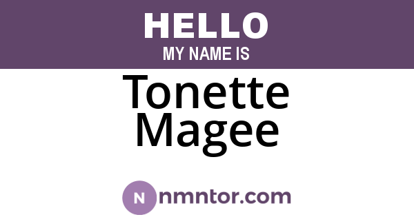 Tonette Magee