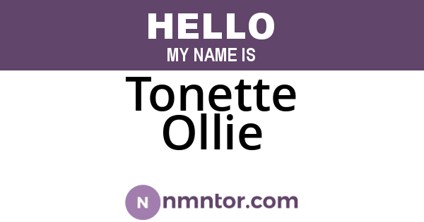 Tonette Ollie
