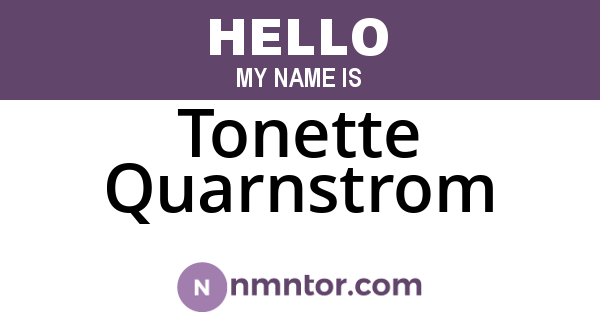Tonette Quarnstrom