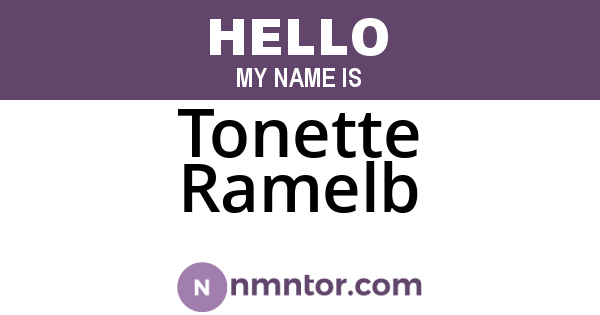 Tonette Ramelb