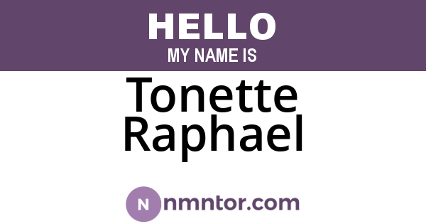 Tonette Raphael