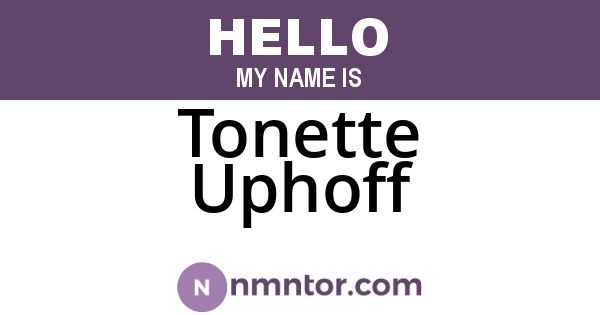 Tonette Uphoff