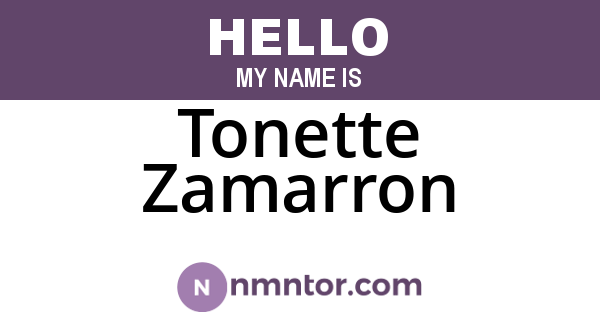 Tonette Zamarron