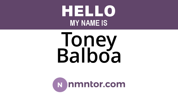 Toney Balboa