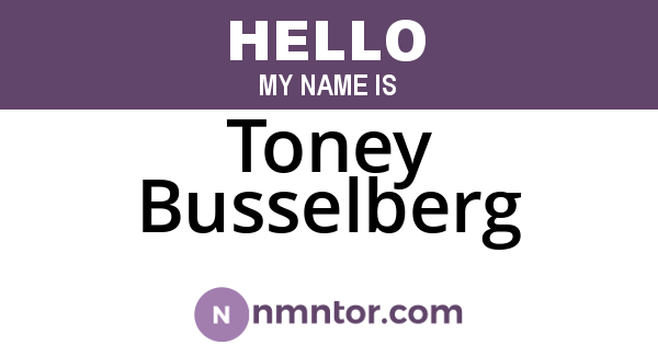 Toney Busselberg