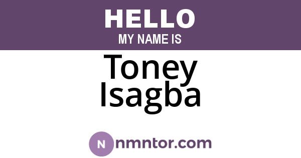 Toney Isagba