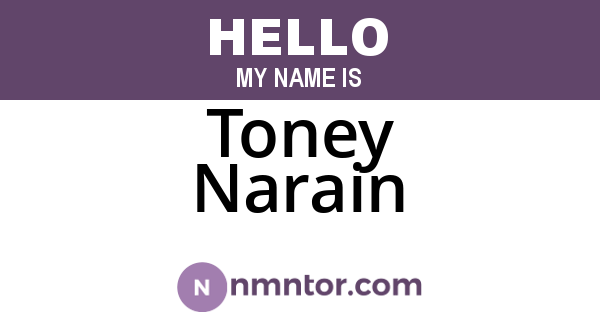 Toney Narain