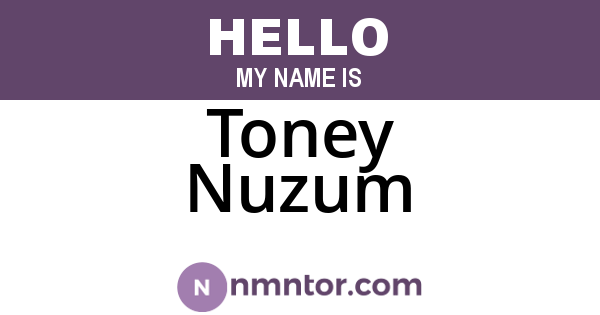 Toney Nuzum
