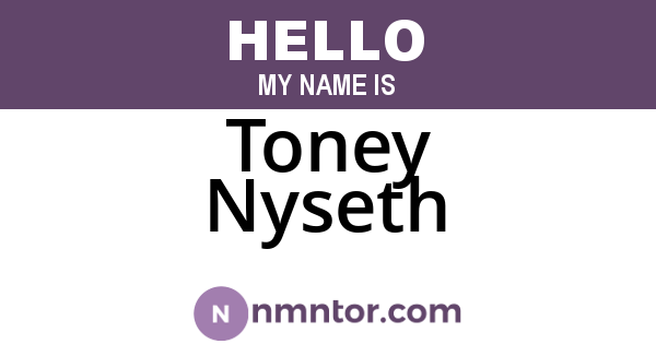 Toney Nyseth