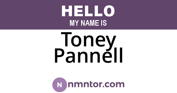 Toney Pannell