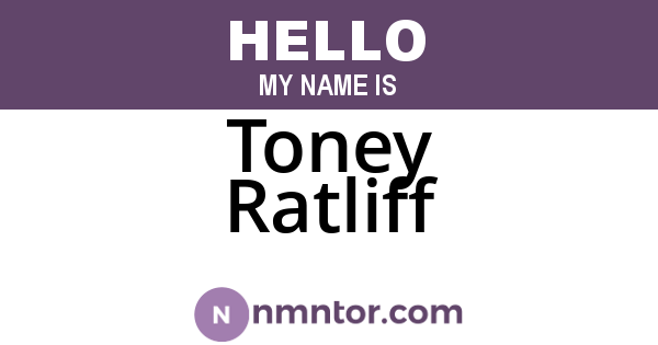Toney Ratliff