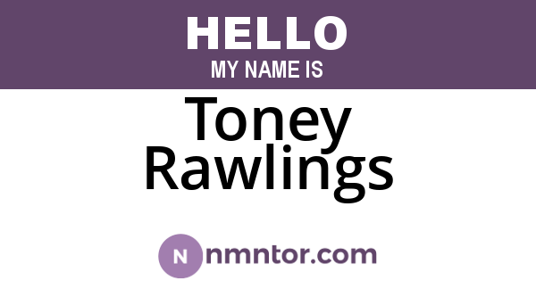 Toney Rawlings