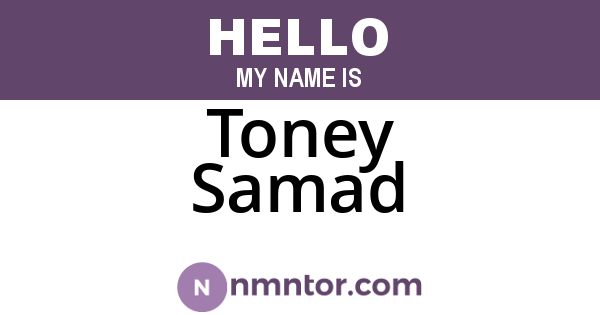 Toney Samad