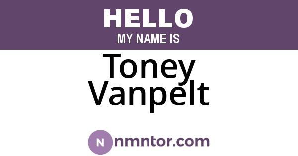 Toney Vanpelt