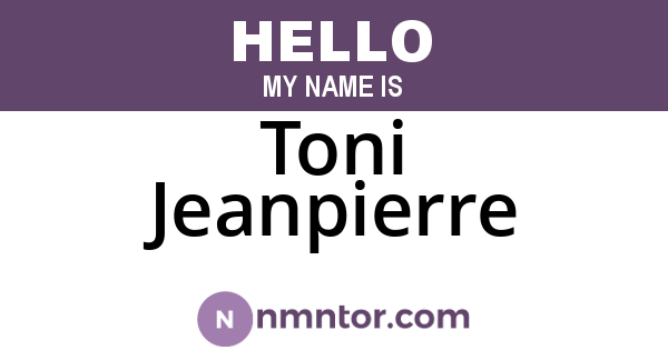 Toni Jeanpierre