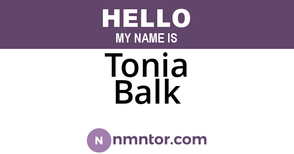 Tonia Balk