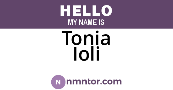 Tonia Ioli