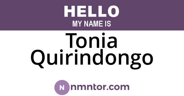 Tonia Quirindongo