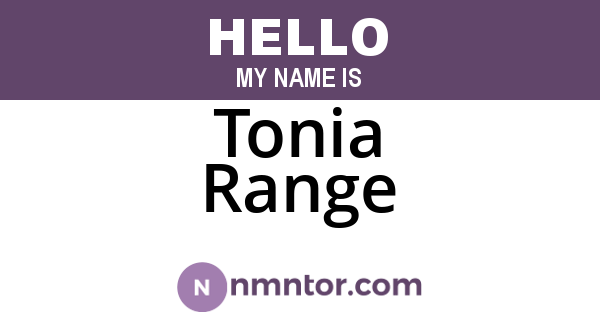 Tonia Range