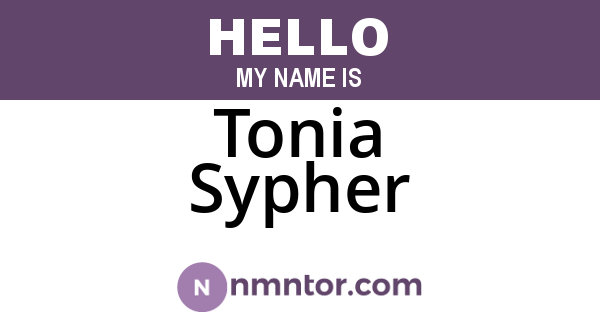 Tonia Sypher
