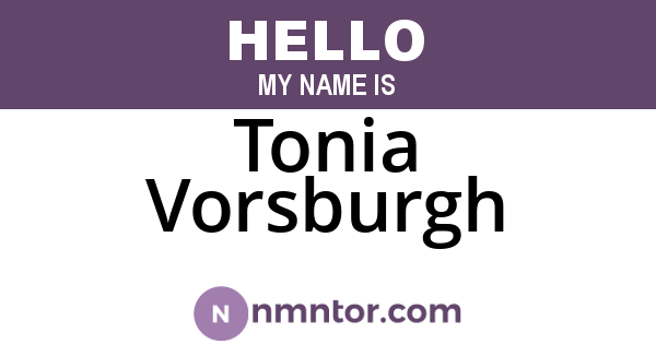 Tonia Vorsburgh