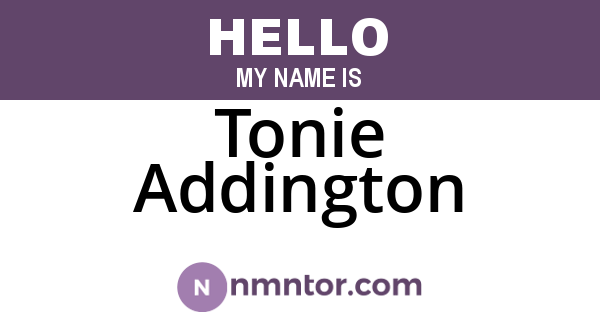 Tonie Addington