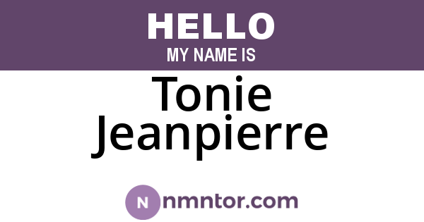 Tonie Jeanpierre
