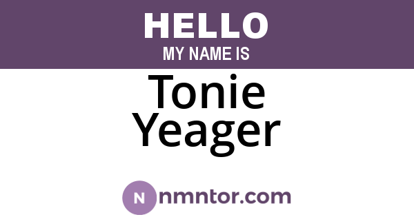 Tonie Yeager