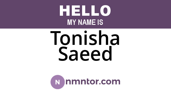 Tonisha Saeed