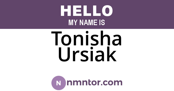 Tonisha Ursiak
