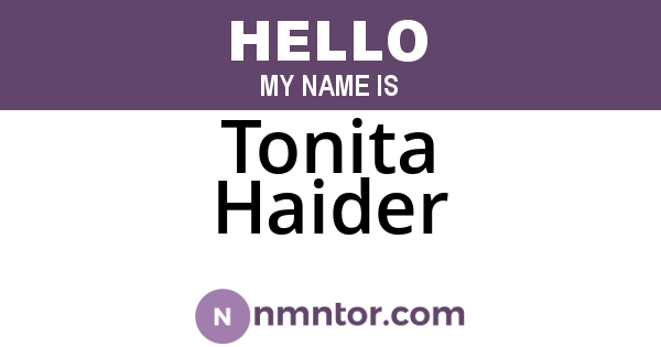 Tonita Haider