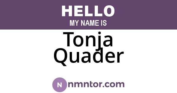 Tonja Quader