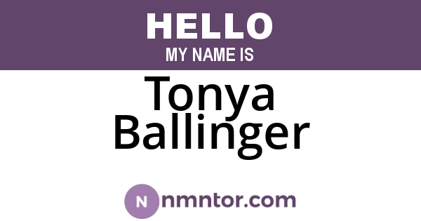 Tonya Ballinger