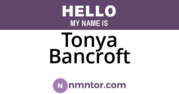 Tonya Bancroft