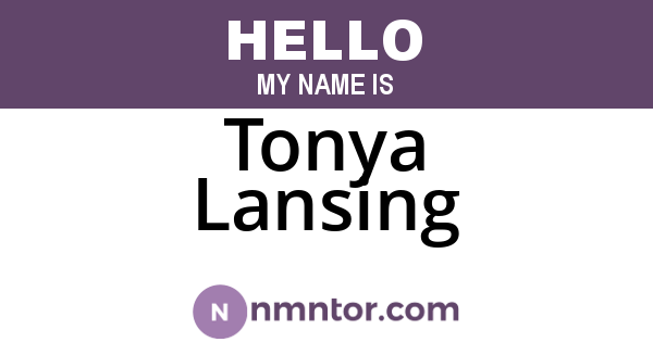Tonya Lansing