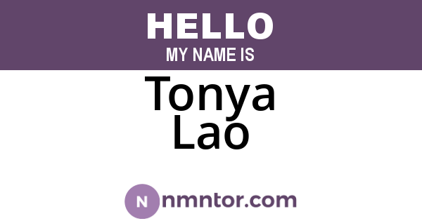 Tonya Lao