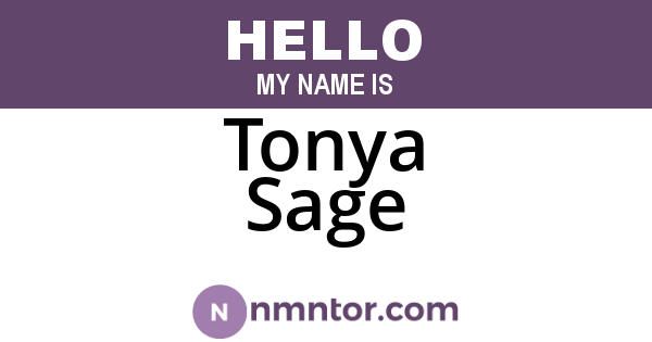 Tonya Sage